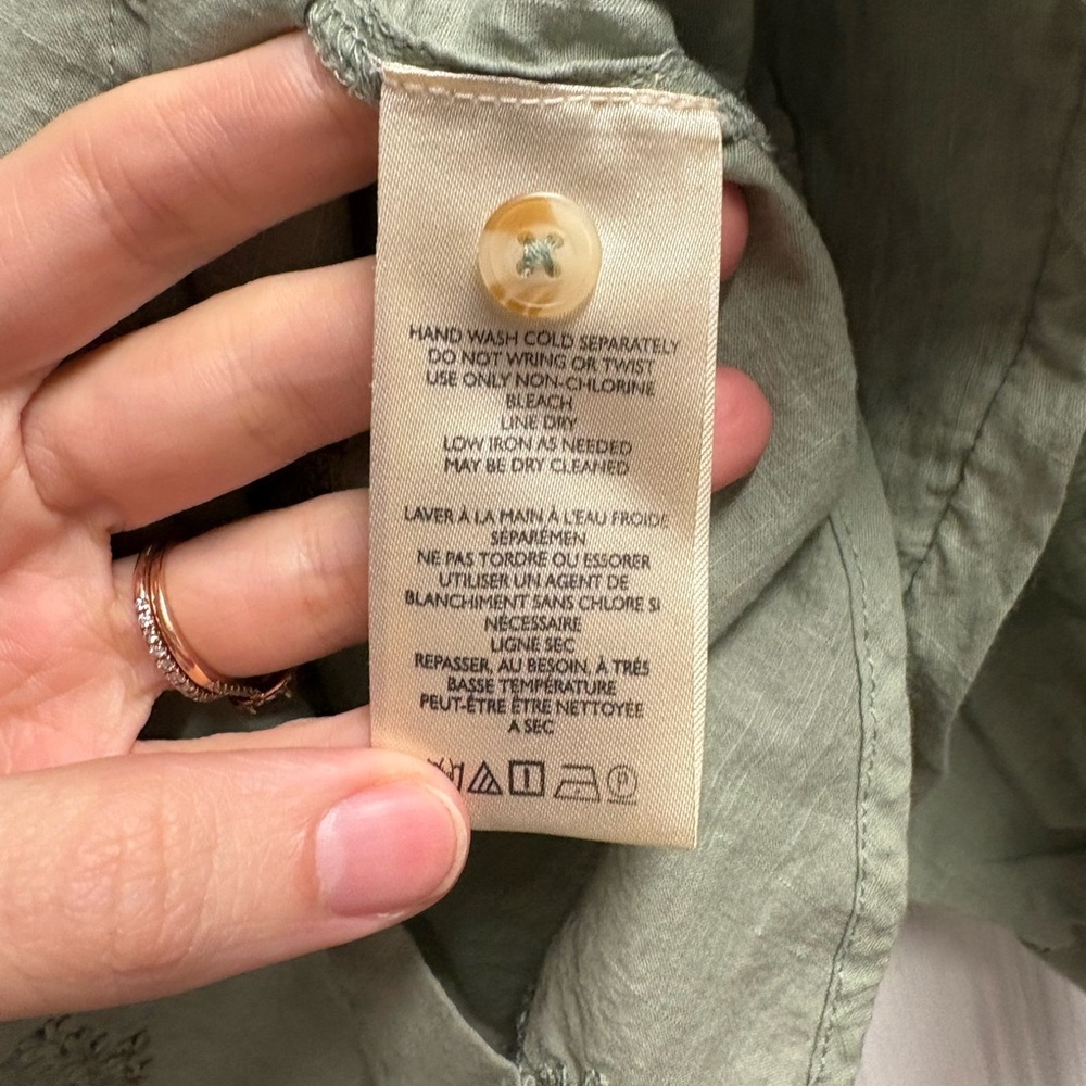 Anthropologie Caite Karyn Seo Embroidered 100% Cotton Lightweight Top Size Small - Picture 4 of 5